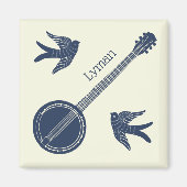 Voor Banjo Players Banjo en Birds Personalized Magneet (Voorkant)