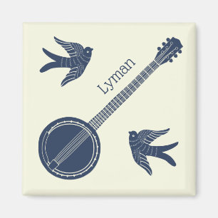 Voor Banjo Players Banjo en Birds Personalized Magneet