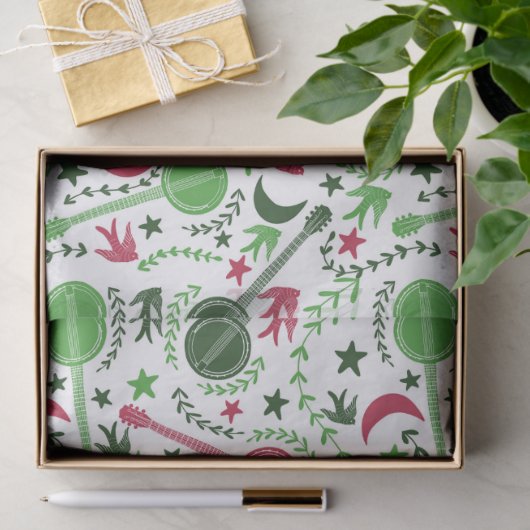 Voor Banjo-spelers is het kerstboomschilderpatroon Tissuepapier (Geschenk)