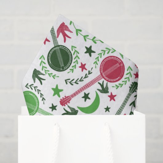 Voor Banjo-spelers is het kerstboomschilderpatroon Tissuepapier (Cadeauzakje)