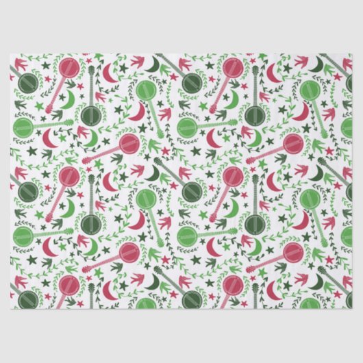 Voor Banjo-spelers is het kerstboomschilderpatroon Tissuepapier (Voorkant)