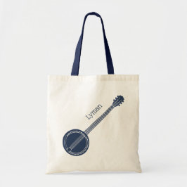 Voor banjo-spelers Navy Blue op maat Tote Bag
