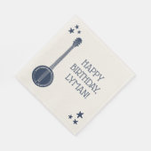 Voor banjo-spelers op Navy Blue Personalized Party Servet (Hoek)