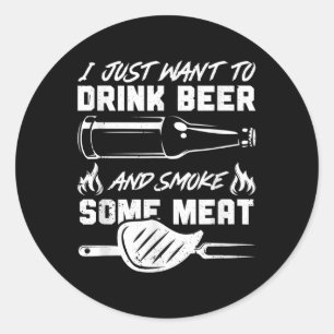 Voor barbecue grill & amp; vlees grillen fans & am ronde sticker