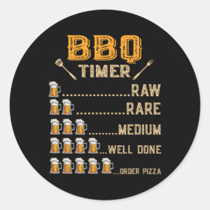 Voor barbecuegrill- en vleesgrillfans en BBQ SA Ronde Sticker