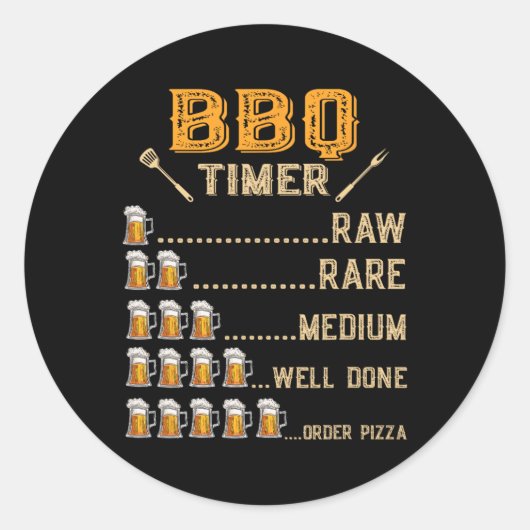 Voor barbecuegrill- en vleesgrillfans en BBQ SA Ronde Sticker (Voorkant)