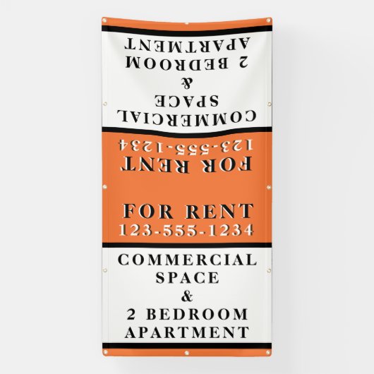 Voor bedrijfseigen signaal voor huurborduren spandoek (Verticaal)