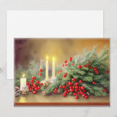 Voor bessen en kaarsen budget Kerstmis Feestdagenkaart (Voorkant / Achterkant)