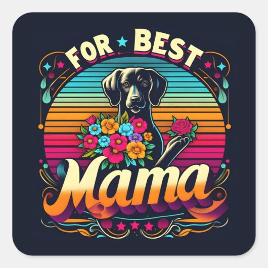 Voor Beste Mama Vierkante Sticker (Voorkant)