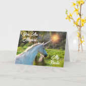 Voor Bestie Magische Dag met Eenhoorn Kaart (Gele Bloem)