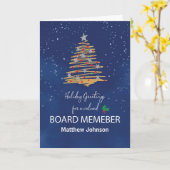 Voor bestuurslid Kerstboom  naam Kaart (Gele Bloem)