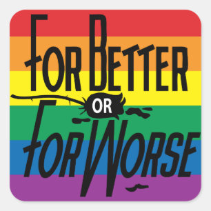Voor beter of slechter, liefde wint, LBGT Vierkante Sticker