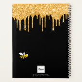 Voor bijen gelukkig zwarte hommels glitter monogra planner (Achterkant)