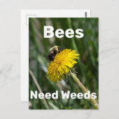 Voor bijen zijn onkruid nodig briefkaart (Voorkant / Achterkant)