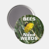 Voor bijen zijn onkruid nodig magneet (Voorkant / Achterkant)