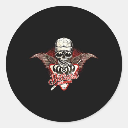 Voor biljartkampioenen - Smoking Wings SKU Ronde Sticker (Voorkant)