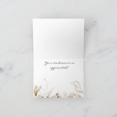 Voor, Binnen & Terug Sepia Bloemendruppel Dank u Bedankkaart (Binnen)