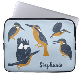 Voor Bird Lovers Cozy Kingfish Personalized Laptop Sleeve