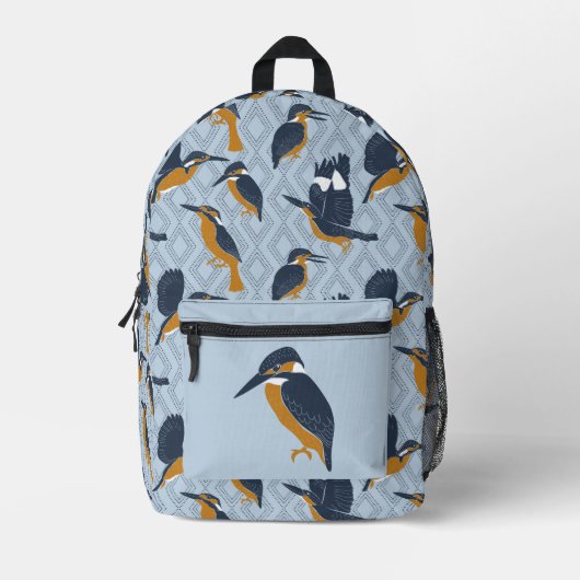 Voor "Bird Lovers Cozy Kingfishers Pattered" Bedrukte Rugzak (Voorkant)