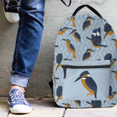 Voor "Bird Lovers Cozy Kingfishers Pattered" Bedrukte Rugzak