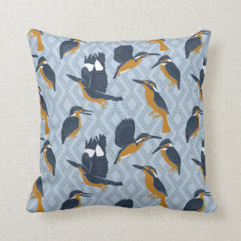 Voor "Bird Lovers Cozy Kingfishers Pattered" Kussen