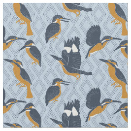 Voor "Bird Lovers Cozy Kingfishers Pattered" Stof