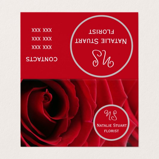 Voor bloemist Visitekaartje (Buitenkant ongevouwen)