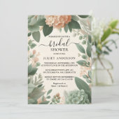 Voor Blush Peach Mint Moss Sage Groen Vrijgezellen Kaart (Staand voorkant)