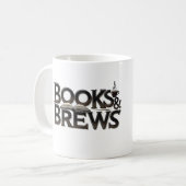 Voor boekenliefhebbers "Books & Brews" Koffiemok (Voorkant links)