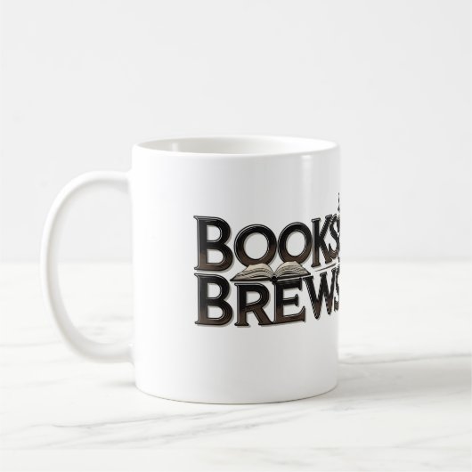 Voor boekenliefhebbers "Books & Brews" Koffiemok (Links)
