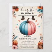 Voor Boerderij Roze Blauwe Herfst Meisje Pompoen G Kaart (Voorkant)