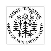 Voor bomen en sneeuwvlokken Vrolijke Kerstnaam Zelfinktende Stempel (Design)