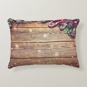 Voor Boom Kerstmis: Donker hout decoratie Accent Kussen