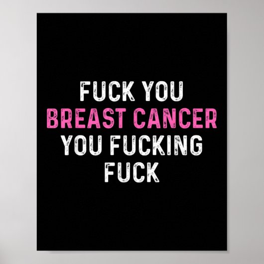 Voor borstkanker Grappig Borstkanker Bewustzijn Poster (Voorkant)