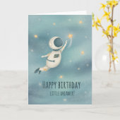 Voor Boy Cute and Charming Astronaut Birthday Kaar Kaart (Gele Bloem)