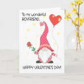 Voor Boyfriend Valentijns's Schattigee Gnome met R Kaart (Gele Bloem)