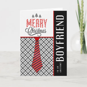 voor Boyvriend Merry Kerstmis Masculine Necktie Feestdagen Kaart