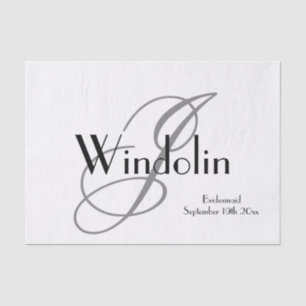 Voor Bridesmaid Gift Monogram Naam Modern Chic Coo Tissuepapier