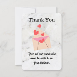 voor Brievenvervoerder Postbus vervoerder Bedankkaart