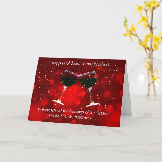 Voor Broeder kerstfeestdag alcohol Funny Kaart (Gele Bloem)