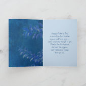 Voor Broeder op Vaderdag. Blauw lederen patroon Kaart (Binnen)
