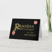Voor Broer Ramadan Blessings Gold op zwart Kaart (Voorkant)
