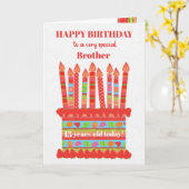 Voor Brother Custom Age Birthday Cake Kaart (Gele Bloem)