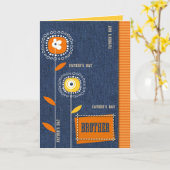 Voor Brother op Vaderdag. Denim Pattern Kaart (Gele Bloem)