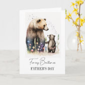 Voor Brother op Vaderdag Waterverf Beren Kaart (Gele Bloem)