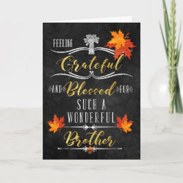 voor Brother Thanksgiving Blessings Chalkboard Feestdagen Kaart