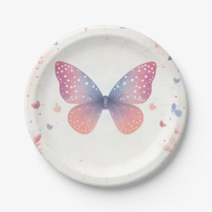 Voor Bug Boho Soft Glow Live Butterfly Baby shower Papieren Bordje
