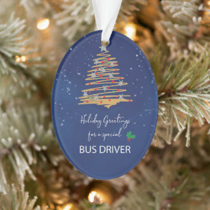 Voor buschauffeur Kerstboom  naam Ornament