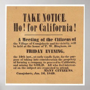 Voor Californië. 1849 (1759A) Poster