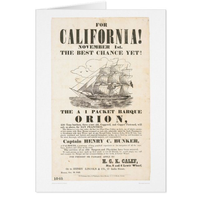 Voor Californië!.. 'Orion'-reclame (1281A) (Voorkant)